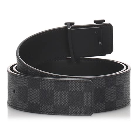 louis vuitton belt initiales damier graphite black grey|louis vuitton damier canvas belt.